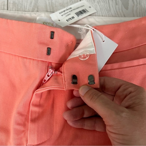 Ecru Madison Slim Trouser Coral Pants - Picture 5 of 12